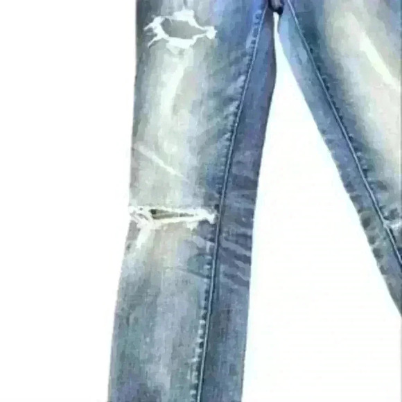 Madewell Womens Distressed High Rise Skinny Stretch Jeans Blue Size 25 - Picture 6 of 6